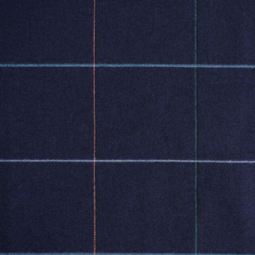 Flanell Baumwolle großes Karo blau